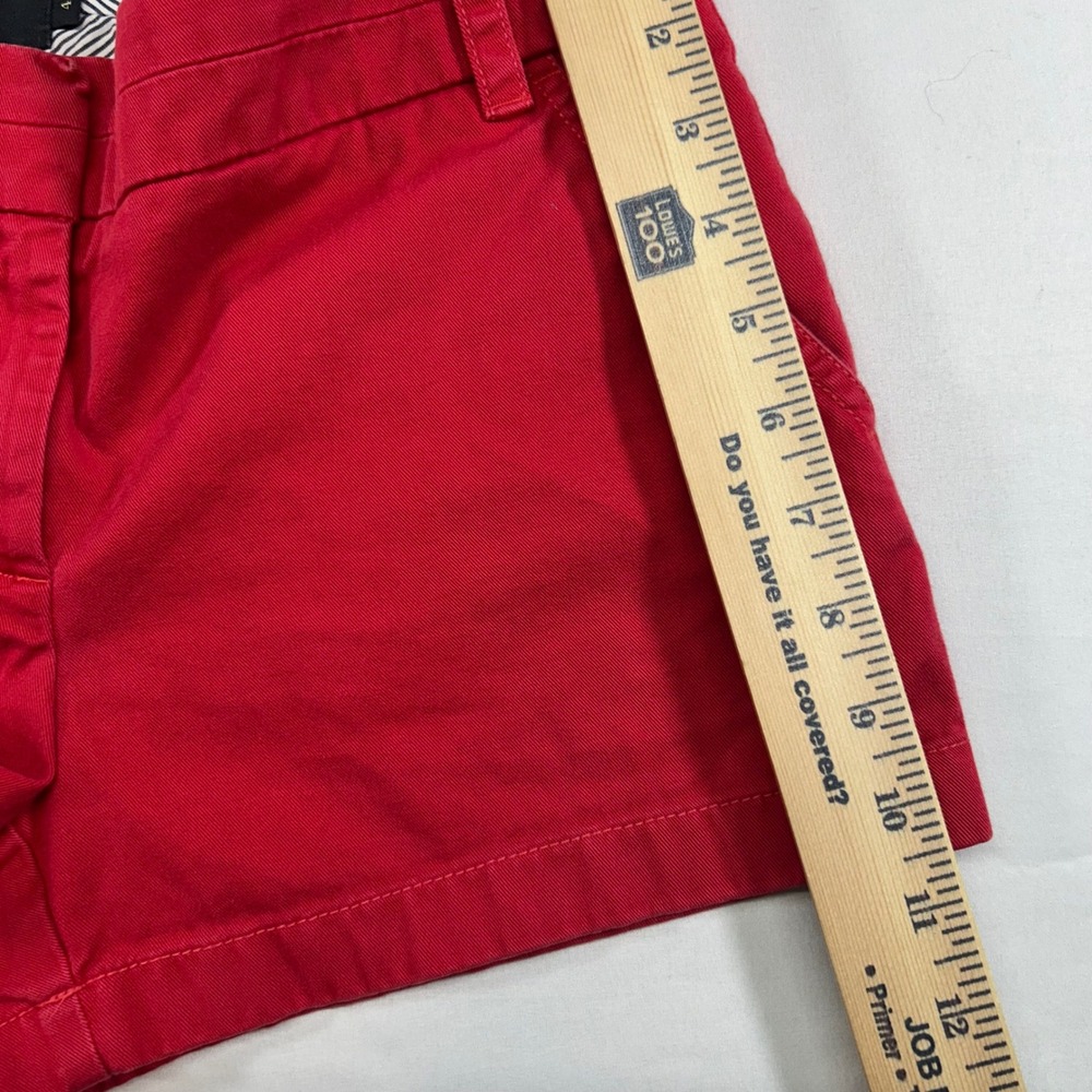 J.Crew Womens Red Chino Shorts Size 4 Cotton Twill Casual Summer Preppy Classic - Picture 7 of 8